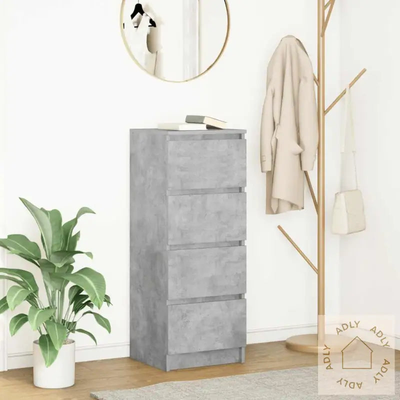 Skjenk Betonggrå 37,5X35X99 Cm Konstruert Tre