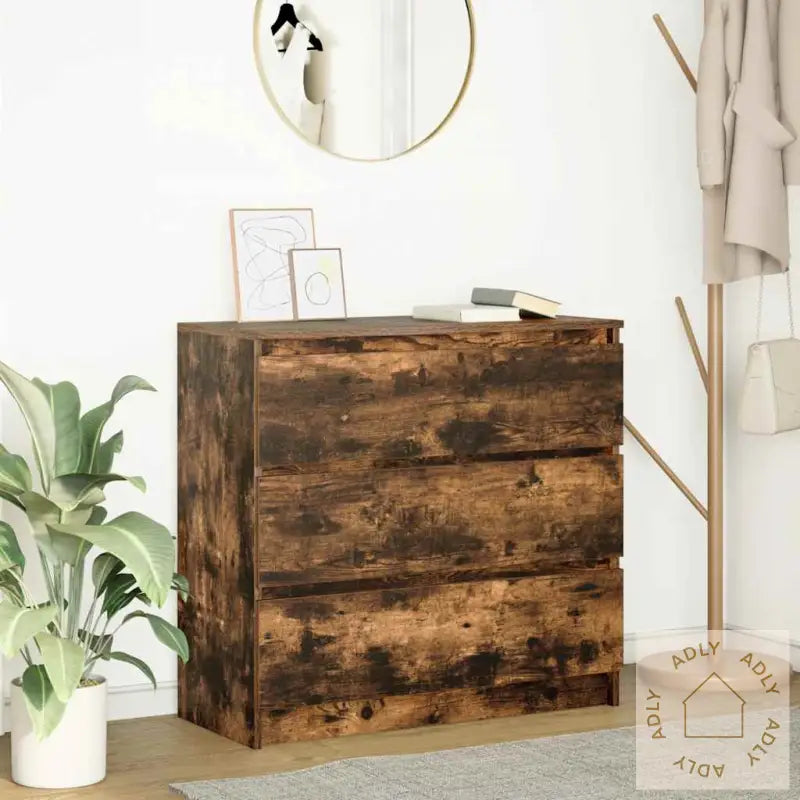 Skjenk Røkt Eik 80X35X76 Cm Konstruert Tre