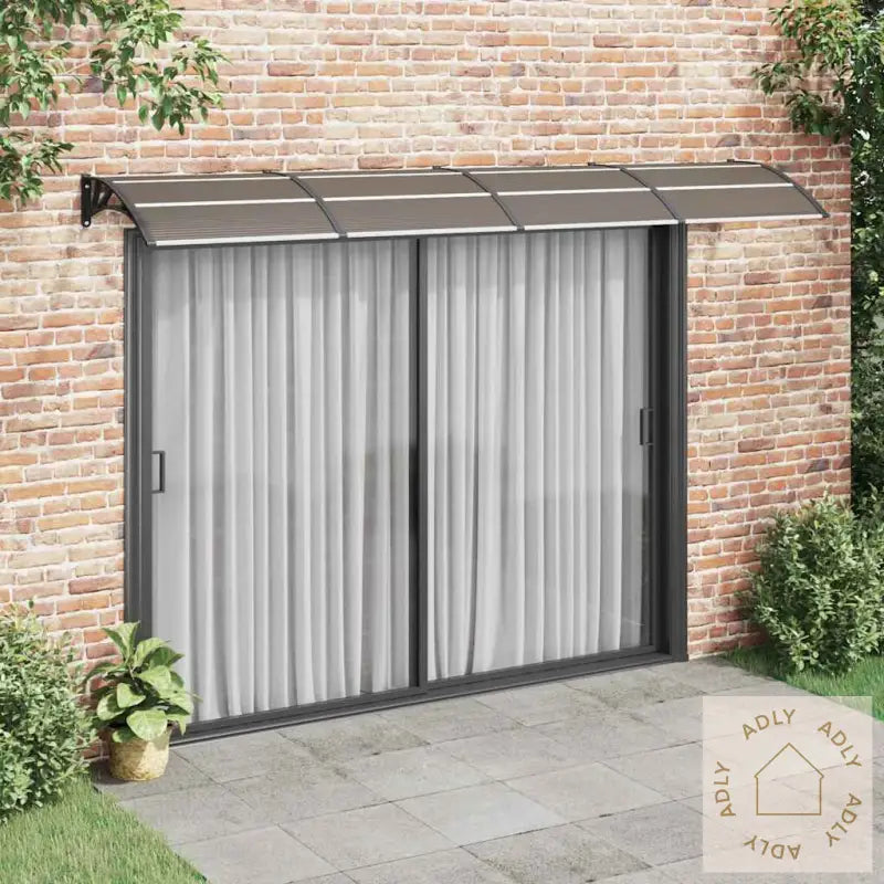 Skjermtak Svart 350X100 Cm Polykarbonat