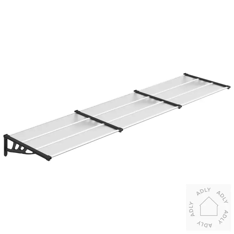 Skjermtak Svart Og Gjennomsiktig 358,5X90 Cm Polykarbonat
