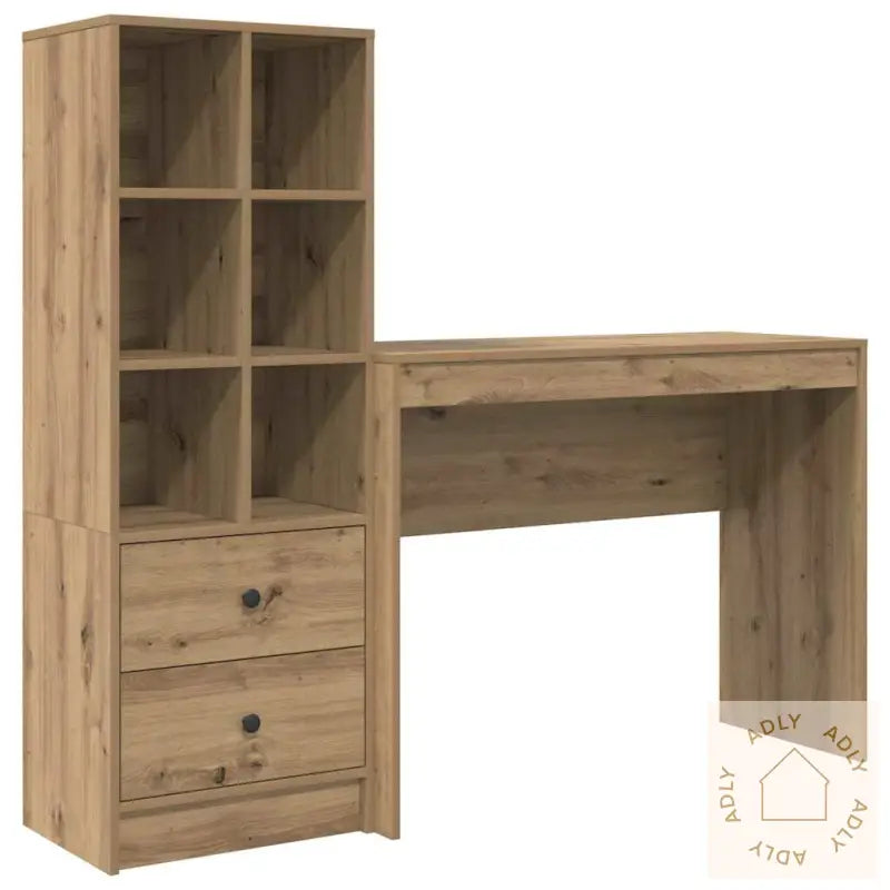 Skrivebord Med Lagring Artisan Eik Konstruksjon Tre