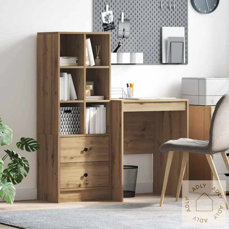 Skrivebord Med Lagring Artisan Eik Konstruert Tre