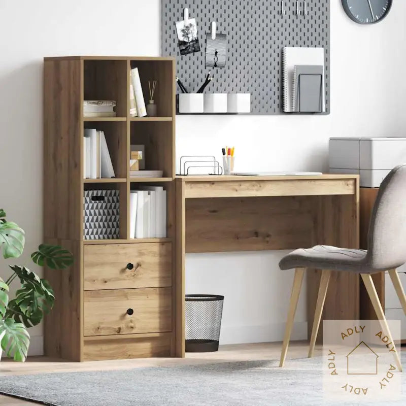 Skrivebord Med Oppbevaring Artisan Eik Konstruert Tre