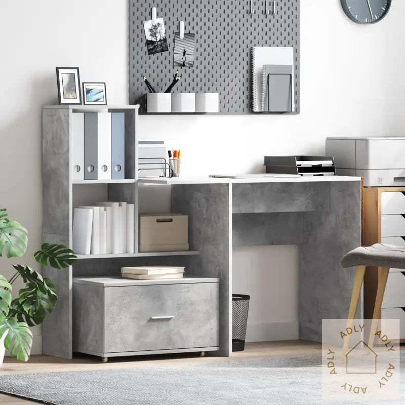 Skuffeskap Betonggrå Betong Modarat Dører Skuffeskap