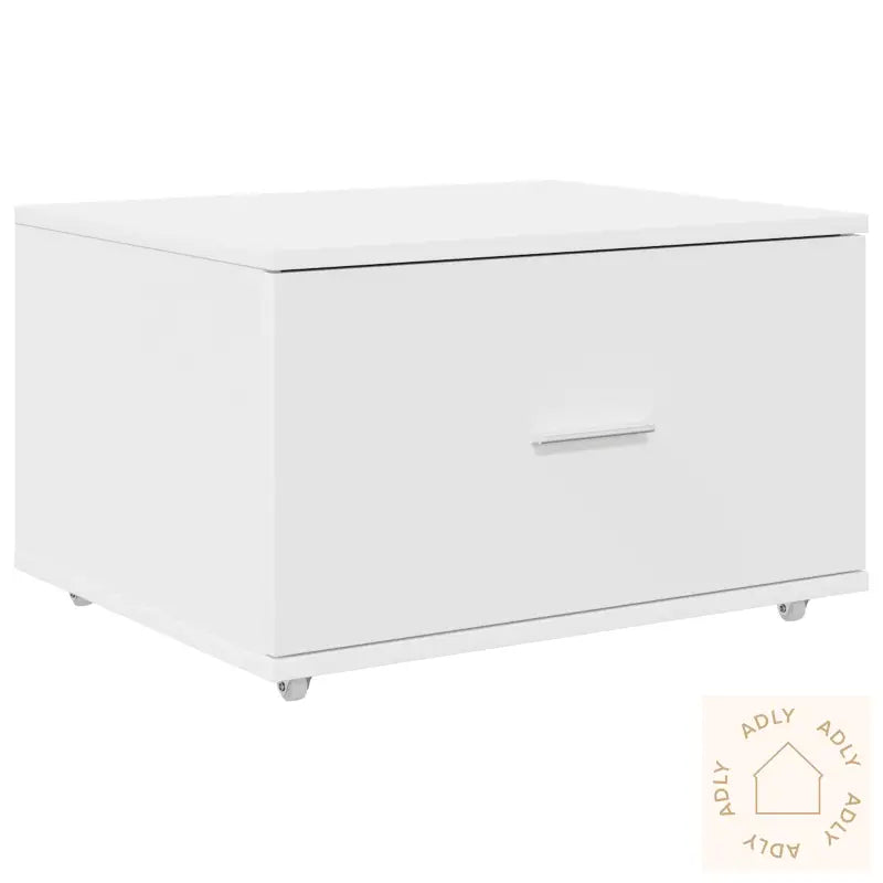 Skuffeskap Med Hjul Hvit 55X45X33,5 Cm Laget Av Tre