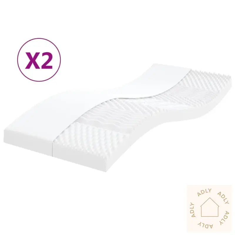 Skummadrasser 2 Stk Hvit 90X190 Cm 7-Zone Hardhet 20 Ild