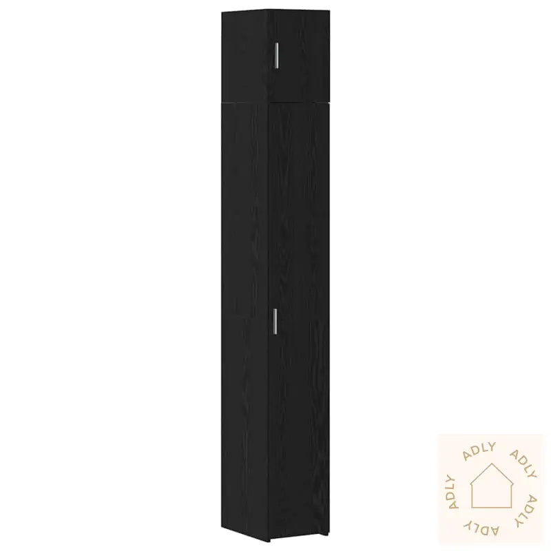 Slank Lagringsskap Svart Eik 30X42.5X225 Cm Konstruert Tre