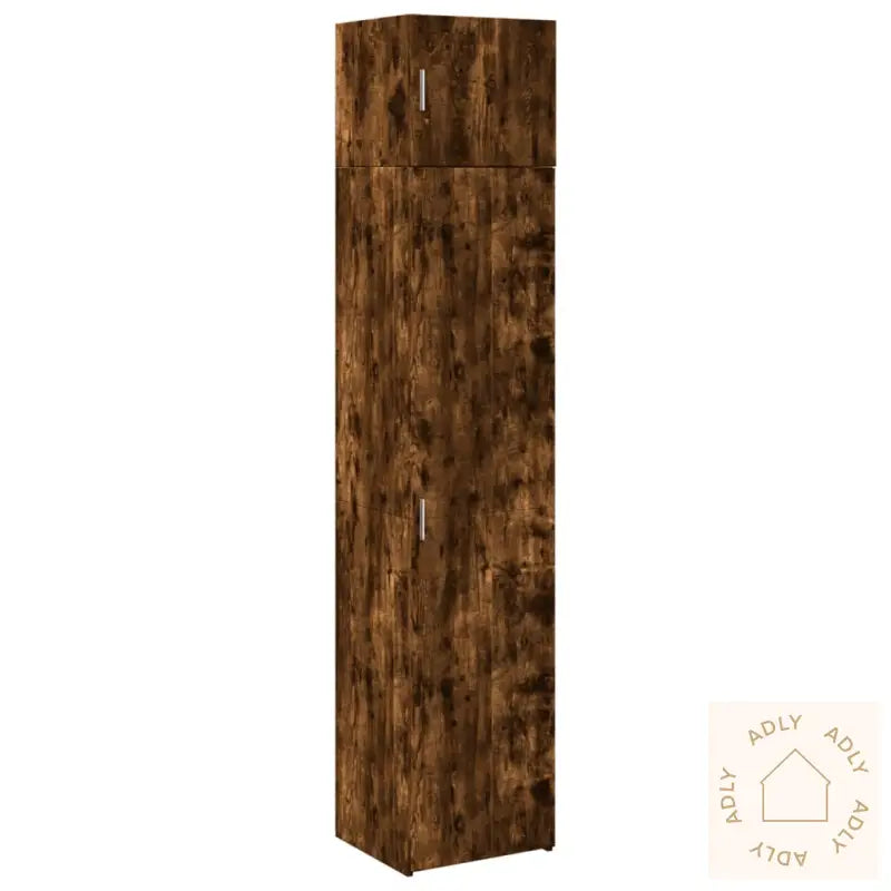 Smalt Oppbevaringsskap Røkt Eik 45X42,5X225 Cm Konstruert Tre