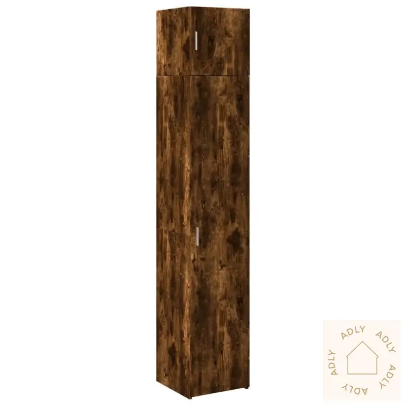 Smalt Oppbevaringsskap Røkt Eik 40X42,5X225 Cm Konstruert Tre