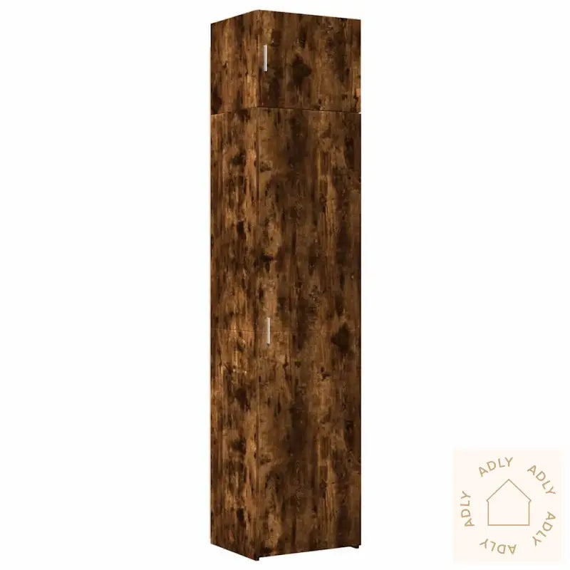 Smalt Oppbevaringsskap Røkt Eik 50X42,5X225 Cm Konstruert Tre
