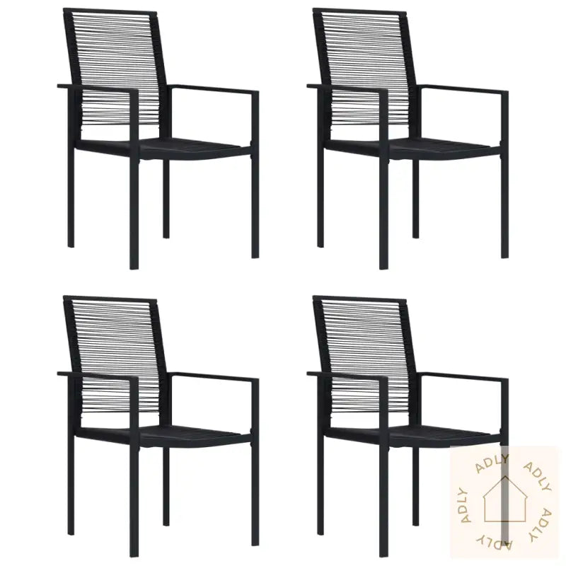 Hagestoler 4 Stk Pvc Rotting Svart