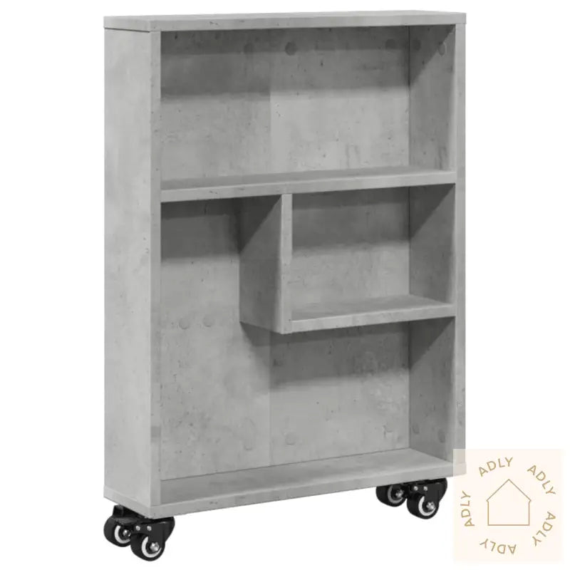 Smal Oppbevaringsvogn Betonggrå 48X13X68 Cm Konstruert Tre