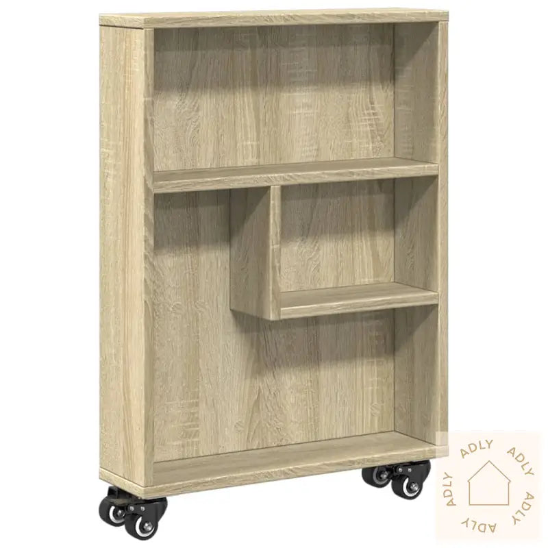 Smal Oppbevaringsvogn Sonoma Eik 48X13X68 Cm Konstruert Tre