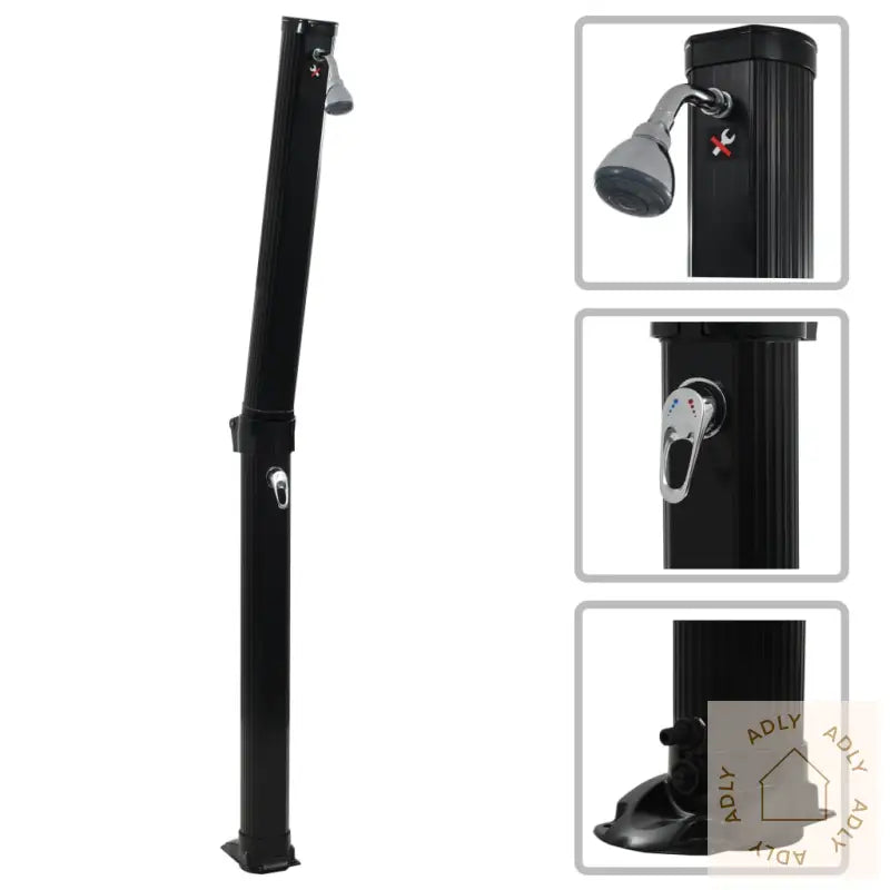 Sammenleggbar Soldusj Svart 214 Cm 23 L