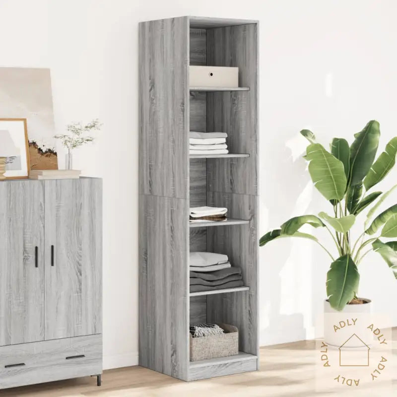 Garderobe Grå Sonoma 50X50X200 Cm Konstruert Tre