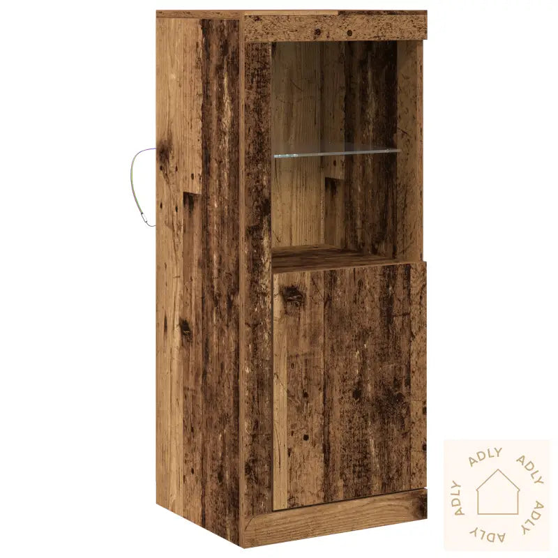Sideboard Med Led Lys I Gammel Tre 41X37X100 Cm