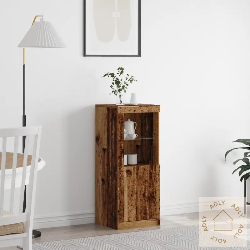 Sideboard Med Led Lys I Gammel Tre 41X37X100 Cm