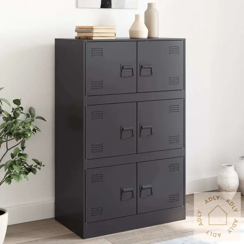 Skjenk Svart 67X39X107 Cm Stål