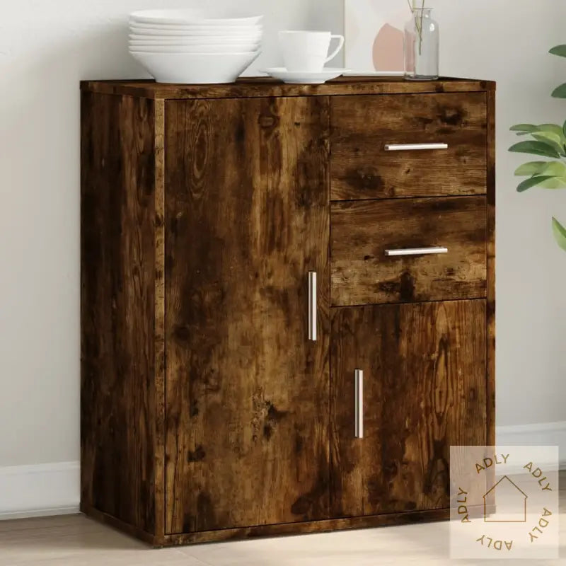 Skjenk Røkt Eik 60X31X70 Cm Konstruert Tre