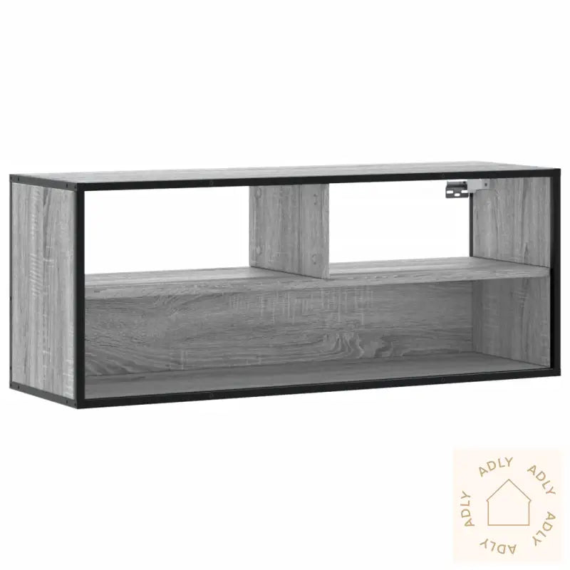 Tv-Benk Grå Sonoma 100X31X39,5 Cm Konstruert Tre Og Metall