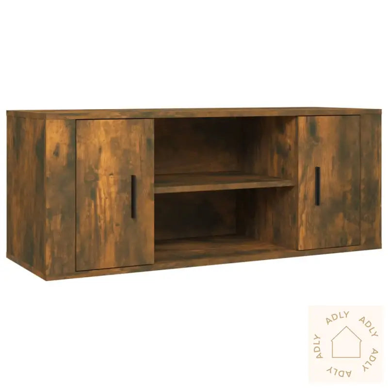 Tv-Benk Røkt Eik 100X35X40 Cm Konstruert Tre