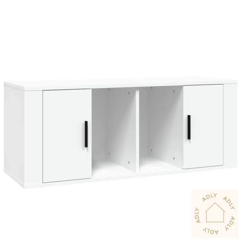 Tv-Benk Hvit 100X35X40 Cm Konstruert Tre