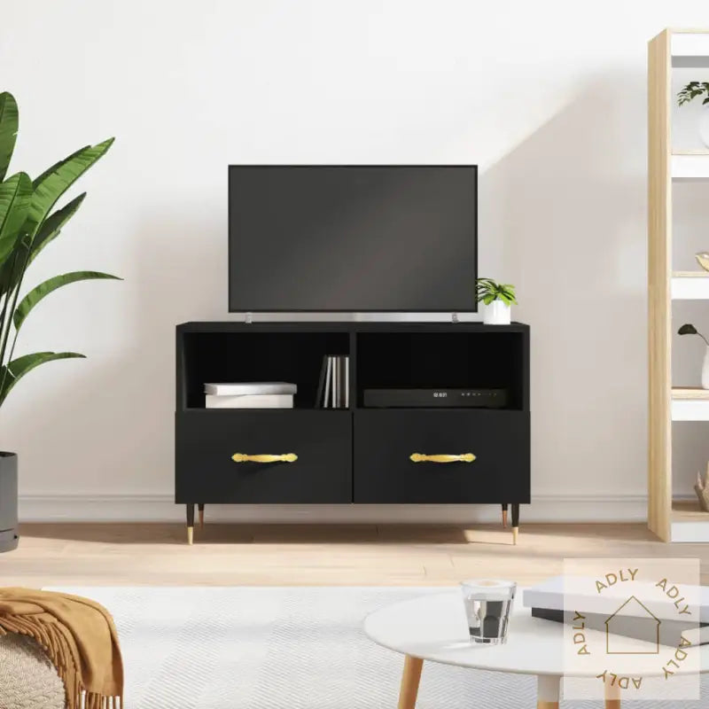 Tv-Benk Svart 80X36X50 Cm Konstruert Tre