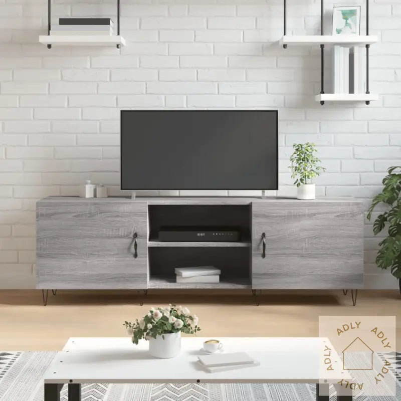 Tv-Benk Grå Sonoma 150X30X50 Cm Konstruert Tre