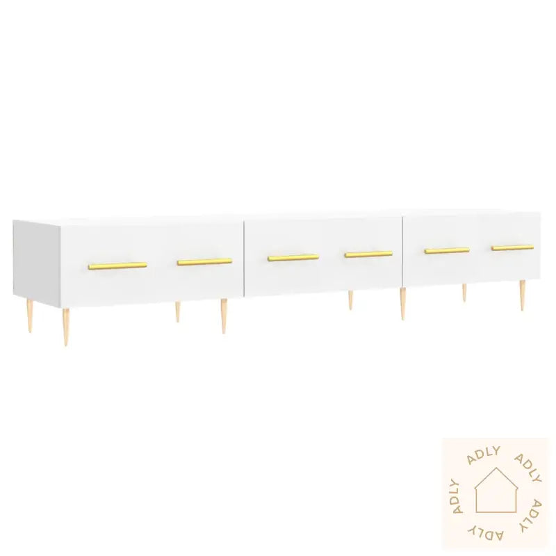 Tv-Benk Hvit 150X36X30 Cm Konstruert Tre