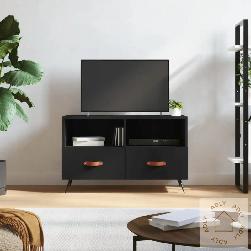 Tv-Benk Svart 80X36X50 Cm Konstruert Tre