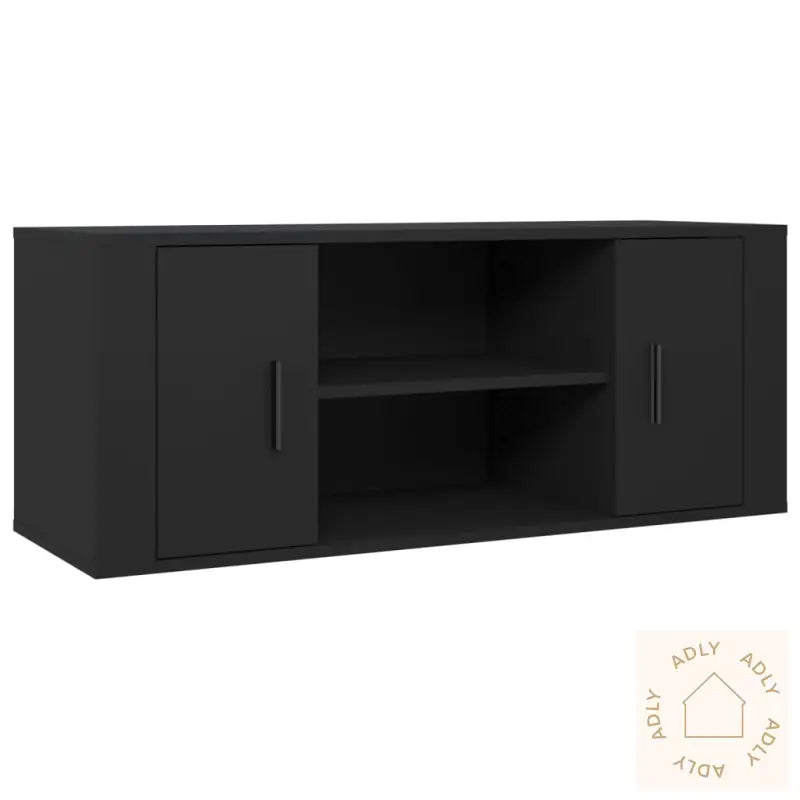 Tv-Benk Svart 100X35X40 Cm Konstruert Tre