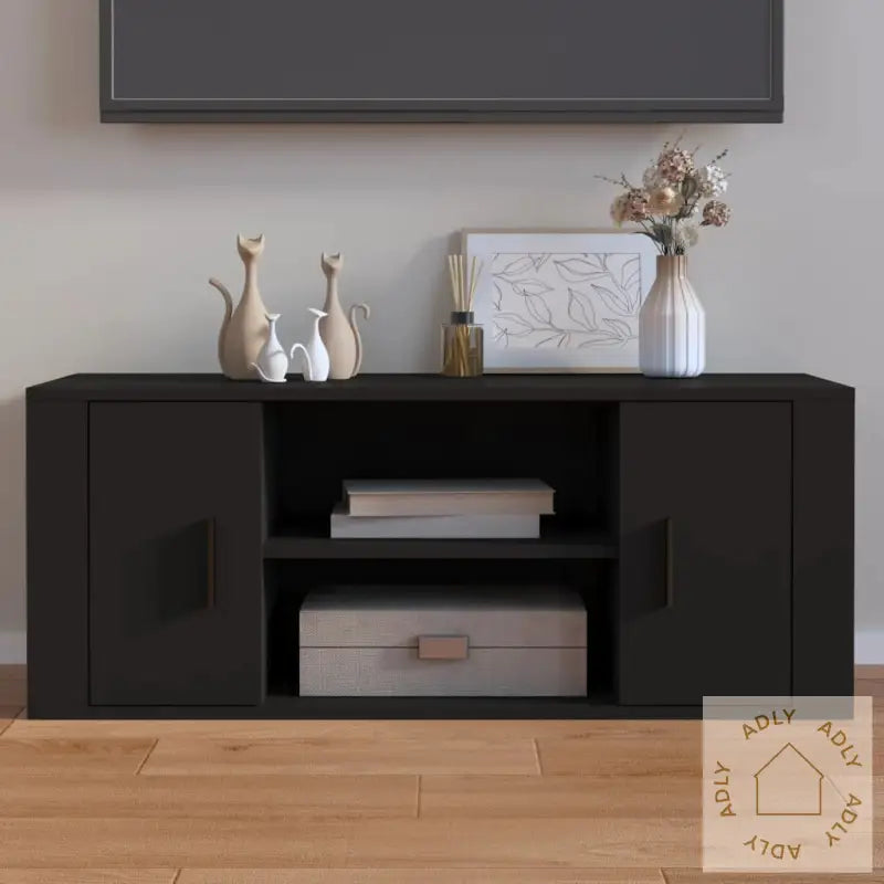 Tv-Benk Svart 100X35X40 Cm Konstruert Tre