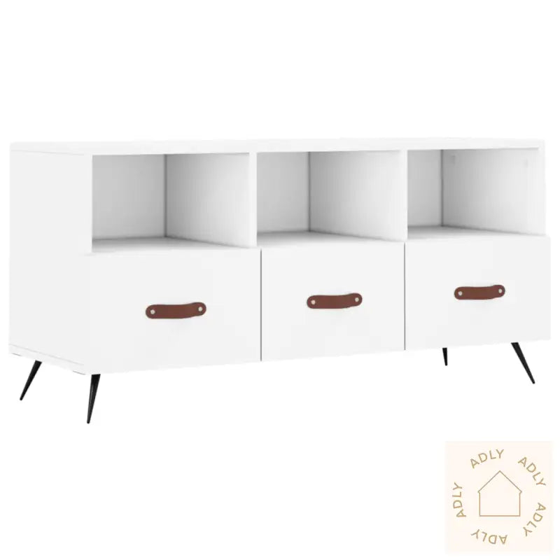 Tv-Benk Hvit 102X36X50 Cm Konstruert Tre