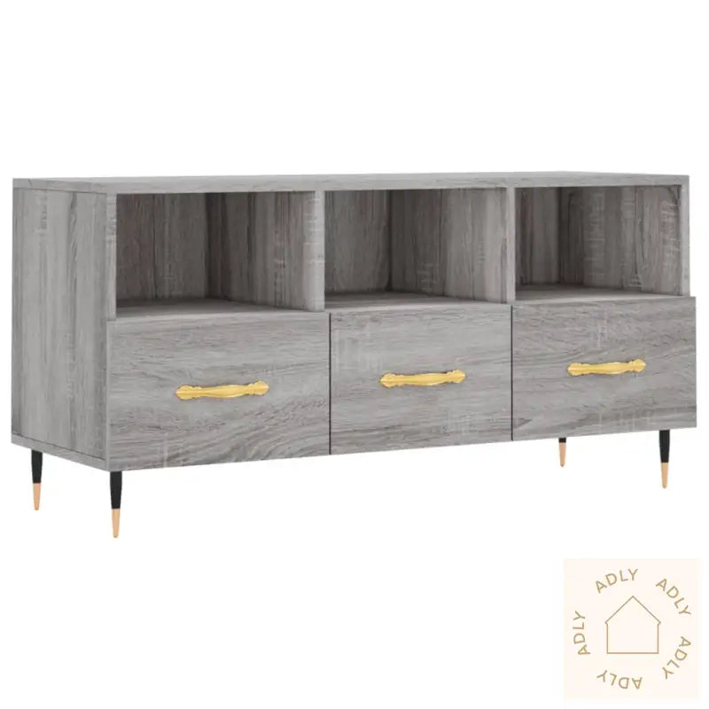 Tv-Benk Grå Sonoma 102X36X50 Cm Konstruert Tre