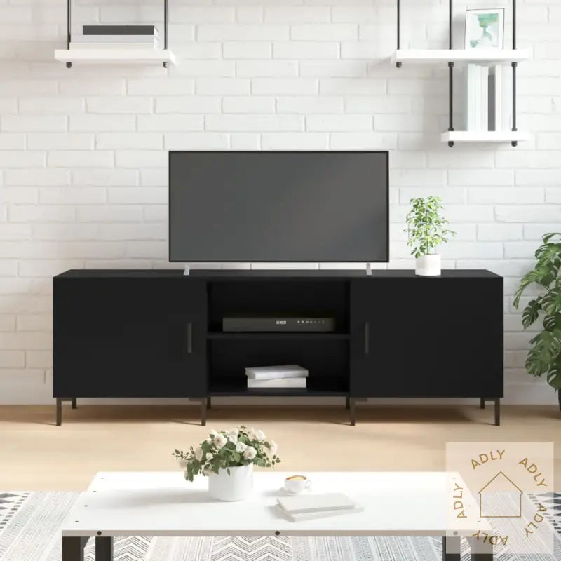 Tv-Benk Svart 150X30X50 Cm Konstruert Tre