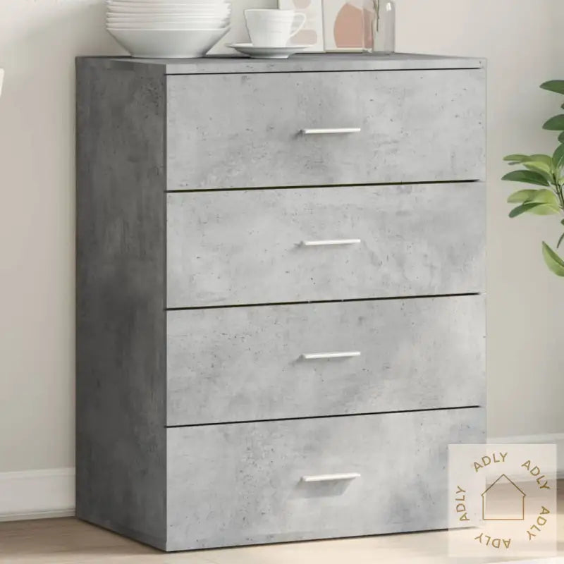 Skjenk Betonggrå 60X39X80 Cm Konstruert Tre