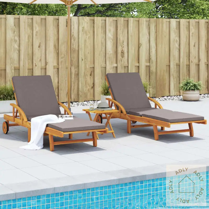 Solsenger 2 Stk Med Puter 200X68X83 Cm Heltre Akasie