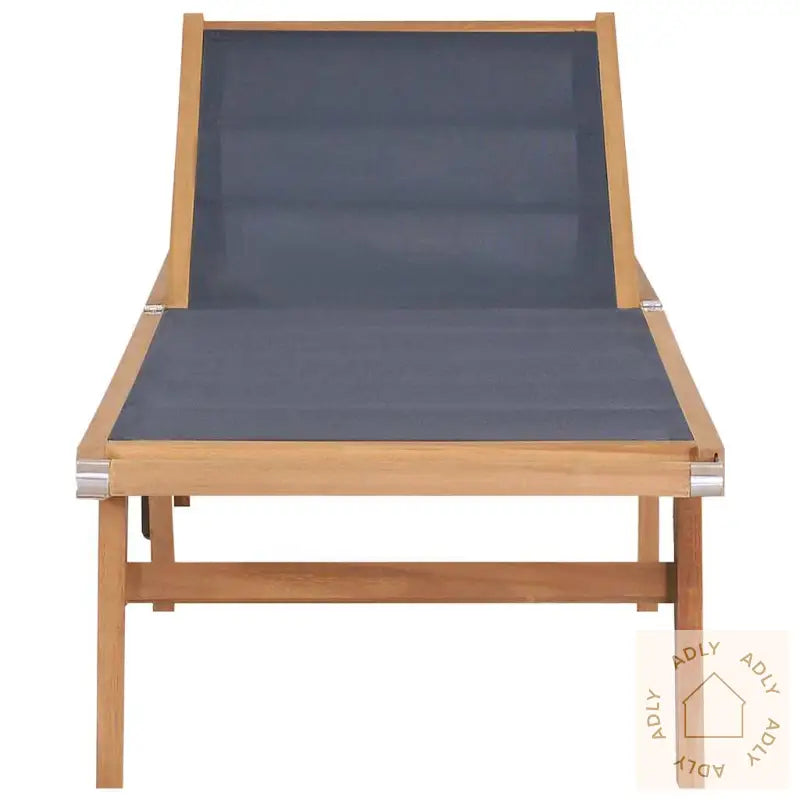Foldbar Solseng Med Hjul Heltre Teak Og Textilene