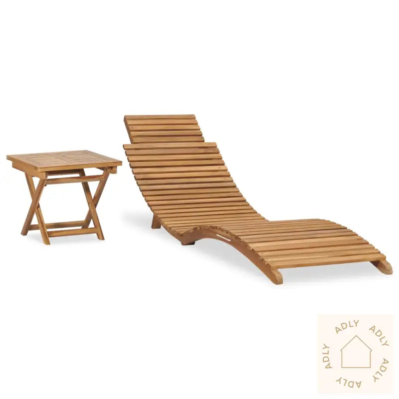 Sammenleggbar Solseng Med Bord Heltre Teak