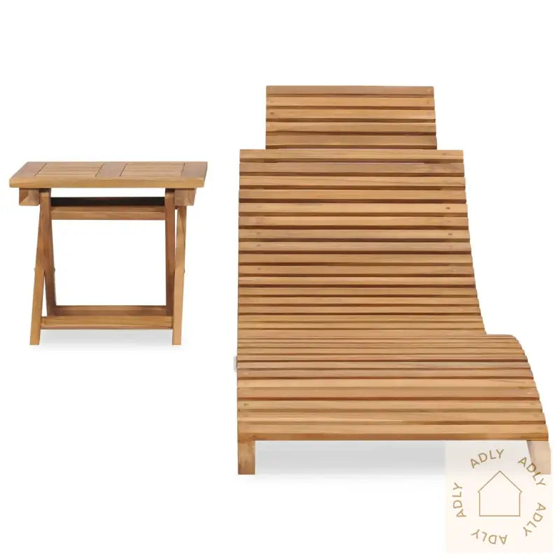 Sammenleggbar Solseng Med Bord Heltre Teak