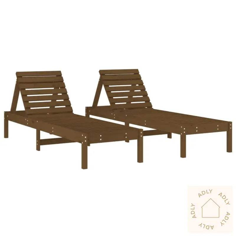 Solsenger 2 Stk Honningbrun 199,5X60X74 Cm Heltre Furu