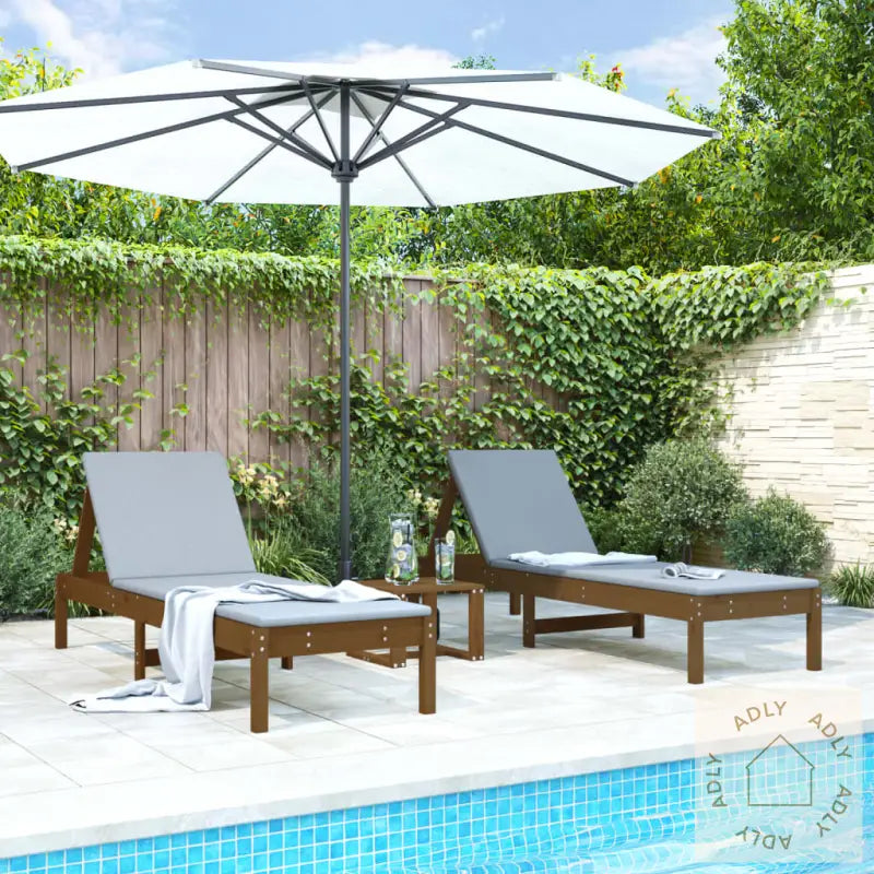 Solsenger 2 Stk Honningbrun 199,5X60X74 Cm Heltre Furu