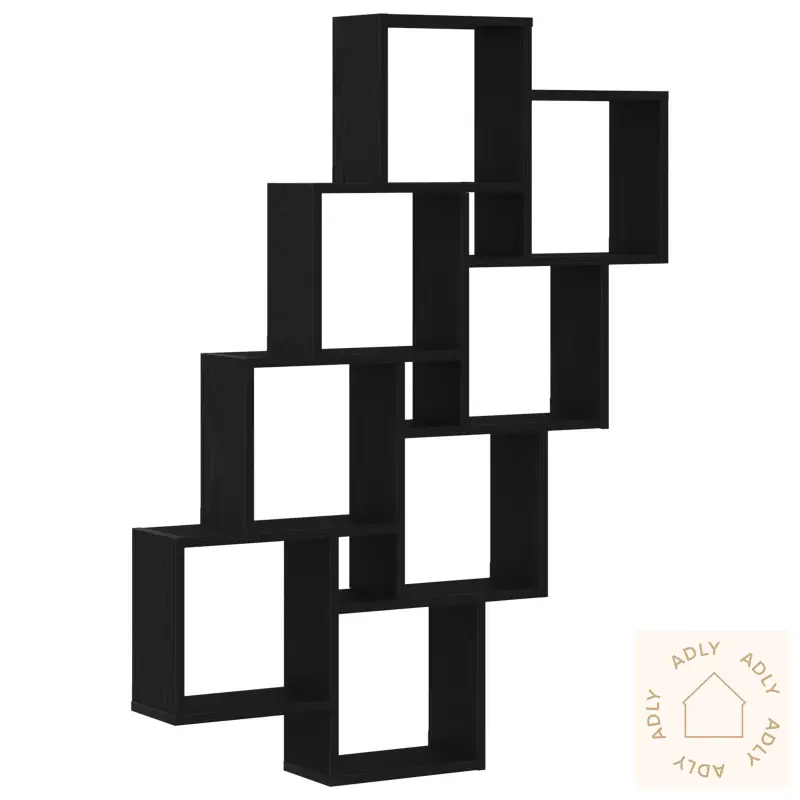Veggskap I Svart Eik 90X15X119,5 Cm Laget Av Tre