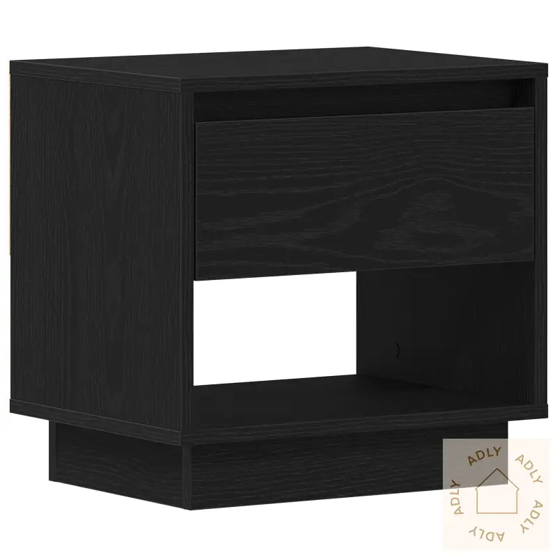 Nattbord Svart Eik 45X34X48 Cm Konstruert Tre