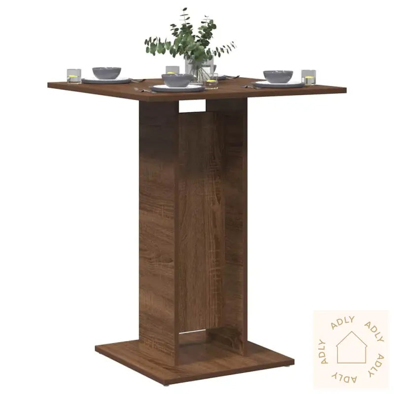 Bistrobord Brun Eik 60X60X75 Cm Konstruert Tre