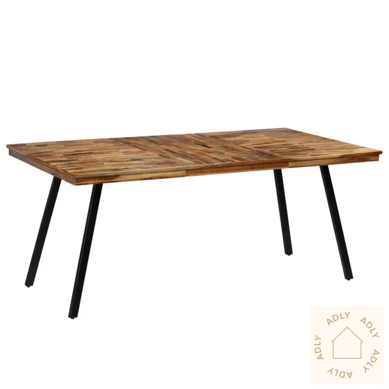 Spisebord Gjenvunnet Teak Og Stål 180X90X76 Cm