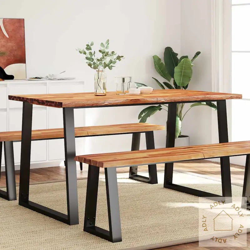 Spisebord Med Naturlig Kant 140X80X75 Cm Heltre Akasie