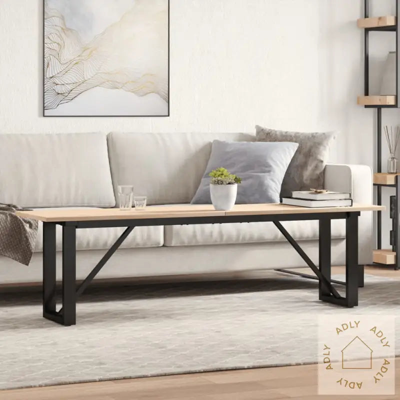 Salongbord O-Ramme 160X40X45 Cm Heltre Furu Og Stål