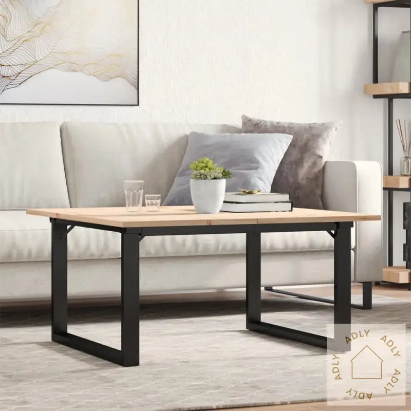 Salongbord O-Ramme 90X90X45 Cm Heltre Furu Og Stål