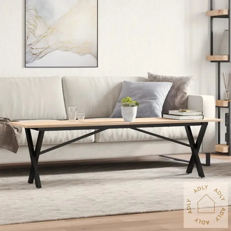 Salongbord X-Ramme 160X40X45 Cm Heltre Furu Og Stål